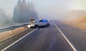 В Пряжинском районе Карелии Lada влетела в ограждение из-за лопнувшего колеса