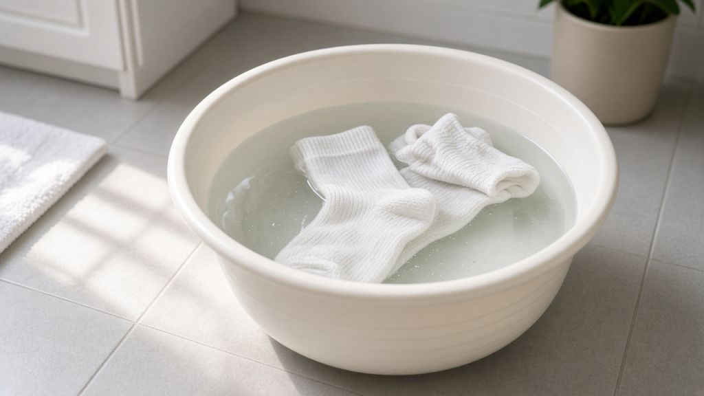 Как отбелить белые носки и сохранить ткань