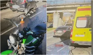 На Кукковке в Петрозаводске мопед столкнулся с Kia, водитель пострадал