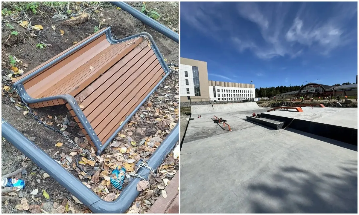 В Петрозаводске сломали качели в новом сквере на Кукковке